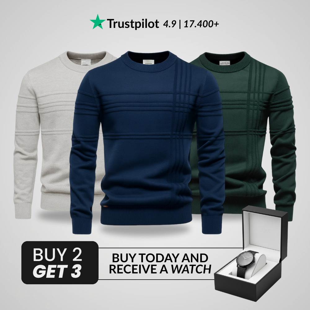 BUNDLE OF 3 TEXTURED ROUND NECK JUMPERS