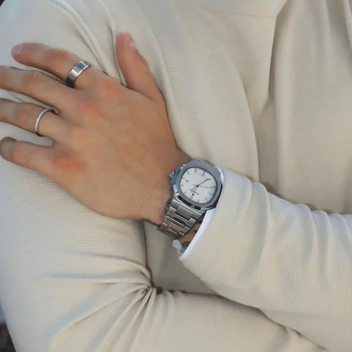 Relógio Masculino Luxe Nautilus™ com Kit de Pulseiras Grátis